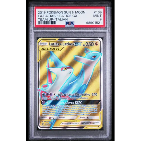 2019 Pokémon Sun & Moon: 169 FA/Latias e Latios GX (TEAM UP-ITALIAN) PSA MINT 9