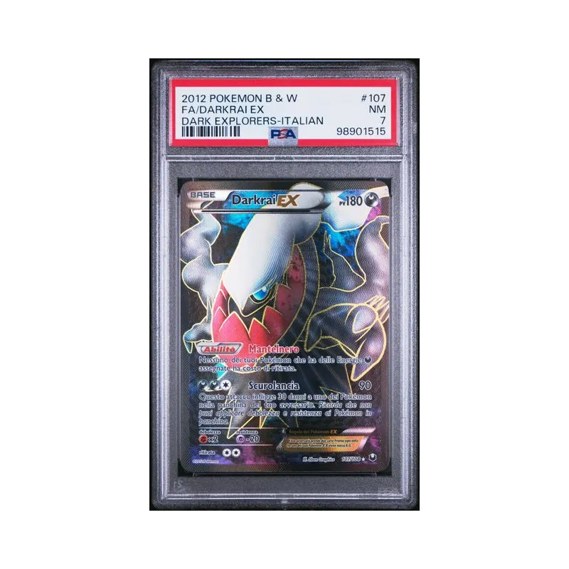 2012 Pokémon Black & White: FA/Darkrai EX (DARK EXPLORERS-ITALIAN) PSA NM 7