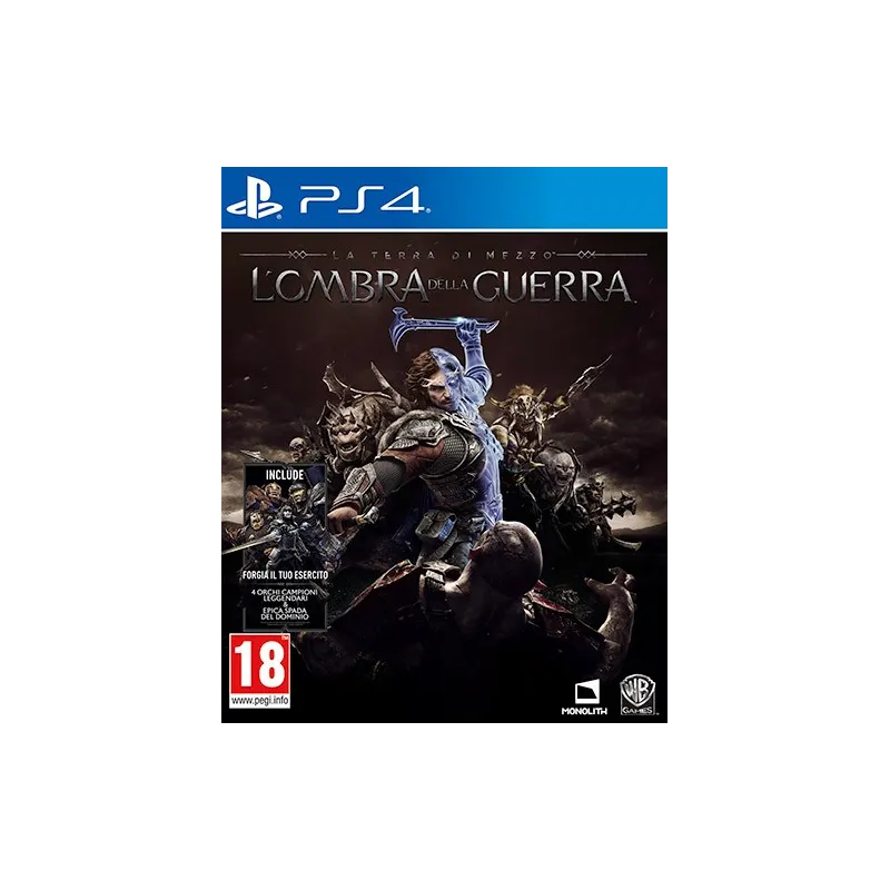 Cover Frontale La Terra di Mezzo Ombra della Guerra PlayStation PS4