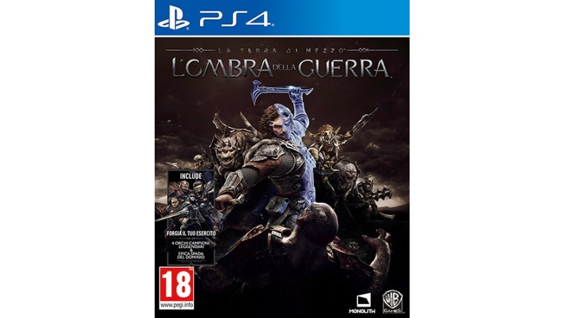 Cover Frontale La Terra di Mezzo Ombra della Guerra PlayStation PS4