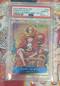 2023 One Piece JPN.: P-043 Monkey D. Luffy (Weekly Shonen Jump-37-37) PSA GEM MT10