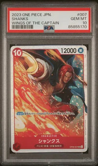 2023 One Piece JPN.: OP06-007 Shanks (Wings of the Captain) PSA GEM MT10