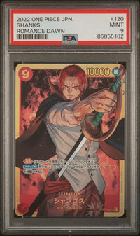 2022 One Piece JPN.: OP01-120 Shanks (Romance Dawn) PSA MINT 9