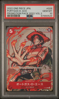 2022 One Piece JPN.: P-028 Portgas D. Ace (Promotion Pack 2022 Vol.2) PSA GEM MT10