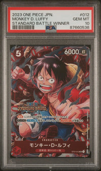 2023 One Piece JPN.: ST01-012 Monkey D. Luffy (Standard Battle Winner) PSA GEM MT10