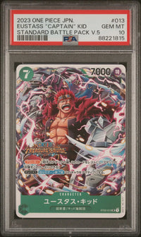 2023 One Piece JPN.: ST02-013 Eustass "Captain" Kid (Standard Battle Pack Vol.5) PSA GEM MT10