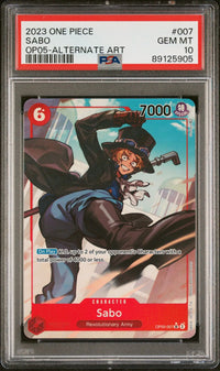 2023 One Piece: OP05-007 Sabo (OP05-Alternate Art) PSA GEM MT10