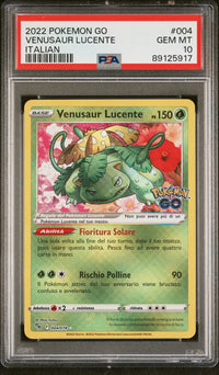 2022 Pokémon GO: 004 Venusaur Lucente (Italian) PSA GEM MT10