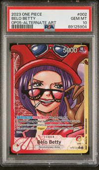 2023 One Piece: OP05-002 Belo Betty  (OP05-Alternate Art) PSA GEM MT10