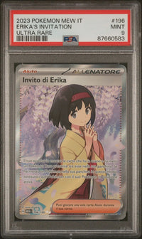 2023 Pokémon MEW IT: 196 Erika's Invitation (Ultra Rare) PSA MINT 9