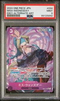 2024 One Piece JPN.: EB01-034 Miss Wednesday (EB01-Alternate Art) PSA MINT 9