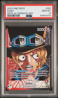 2023 One Piece: OP05-001 Sabo (OP05-Alternate Art) PSA GEM MT10