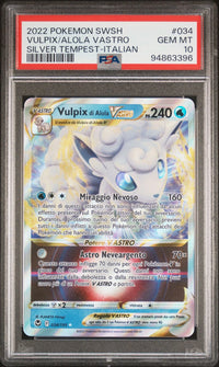 2022 Pokémon SWSH: 034 Vulpix/Alola VASTRO (Silver Tempest-Italian) PSA GEM MT10