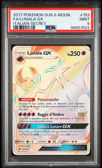 2017 Pokémon Sun & Moon: 153 FA/Lunala GX (Italian-Secret) PSA MINT 9