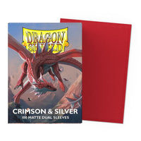 Dragon Shield 100 Matte Dual Sleeve Crimson & Silver