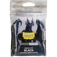 Dragon Shield 100 Perfect Fit Thick Inner Sleeves Black